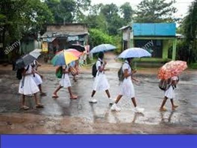 rain on school children